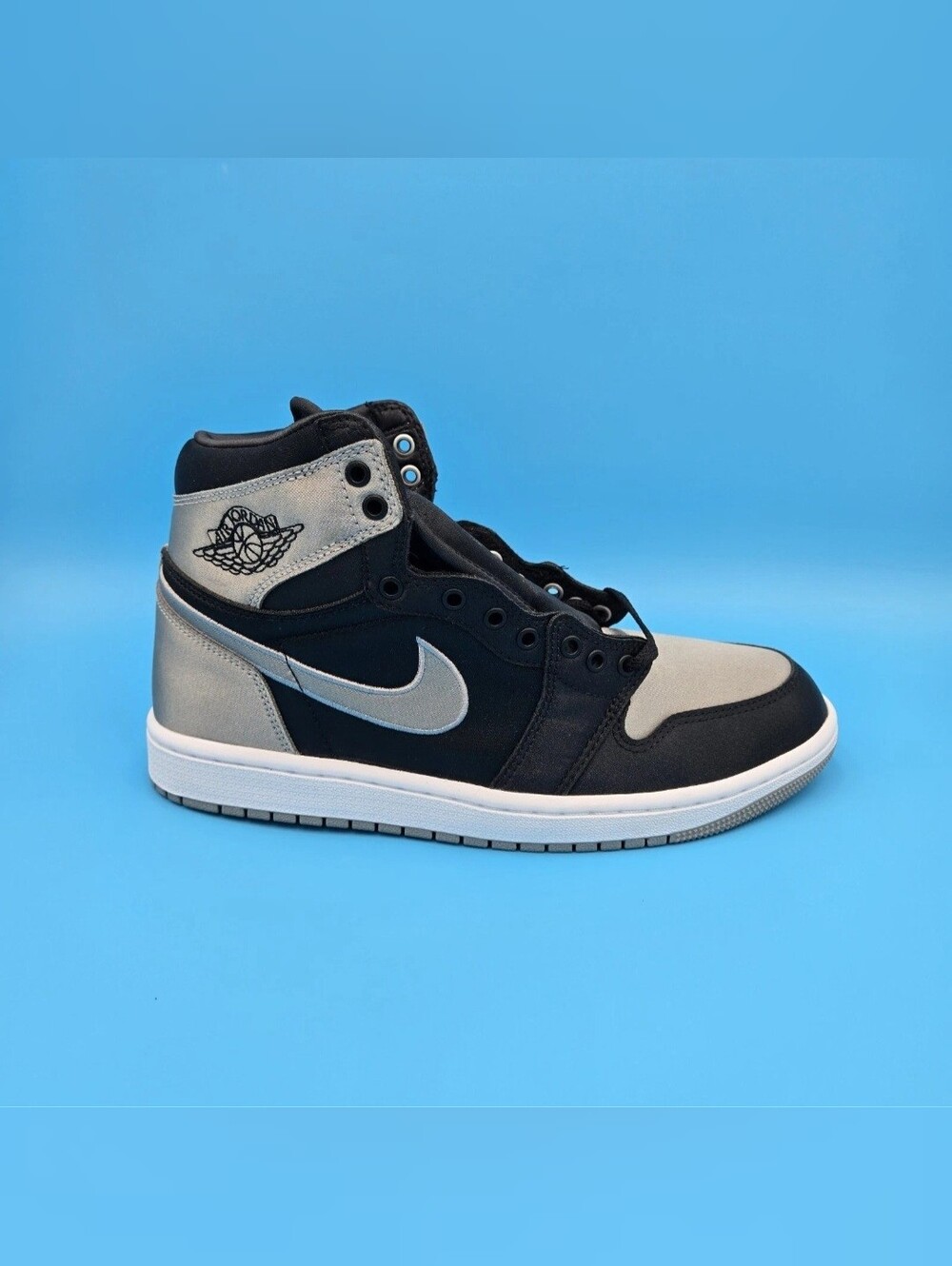 Women's AIR JORDAN 1 RETRO OG Black/Silver High-Top Sneakers FD4810 010 New